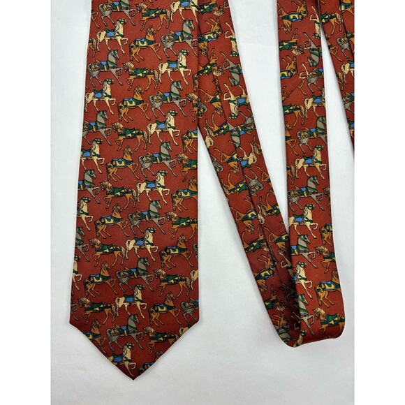 Vintage Huntington Silk Tie Horse Pattern - Picture 4 of 10
